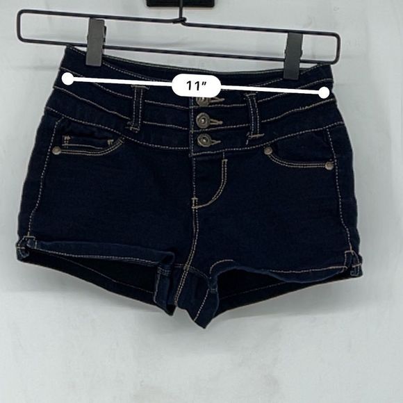Blue Spice High Waist Stretch Denim Shorts - Picture 6 of 7